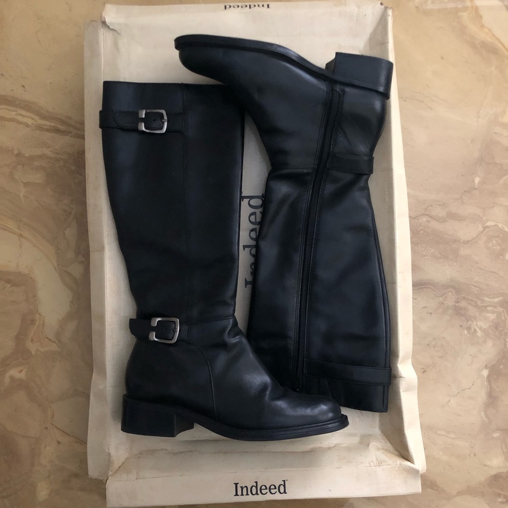 Indeed Black Leather Riding Boots - 6.5